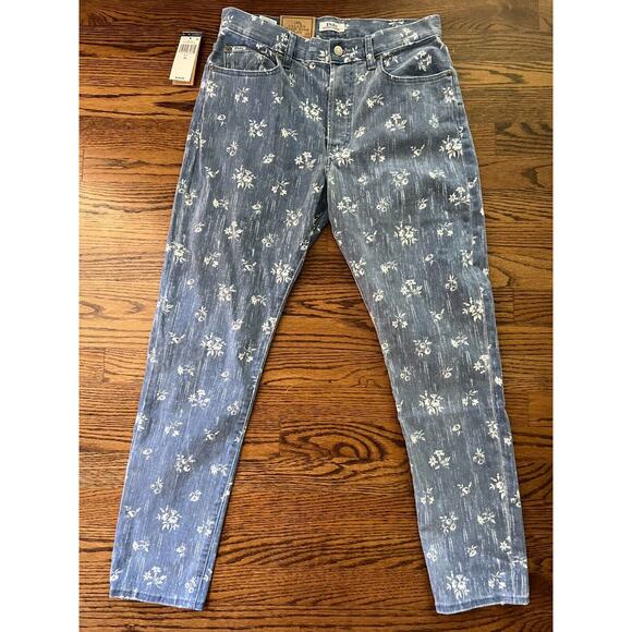 Polo Ralph Lauren The Callen High Rise Slim Blue Floral Print Jeans Size 29📦